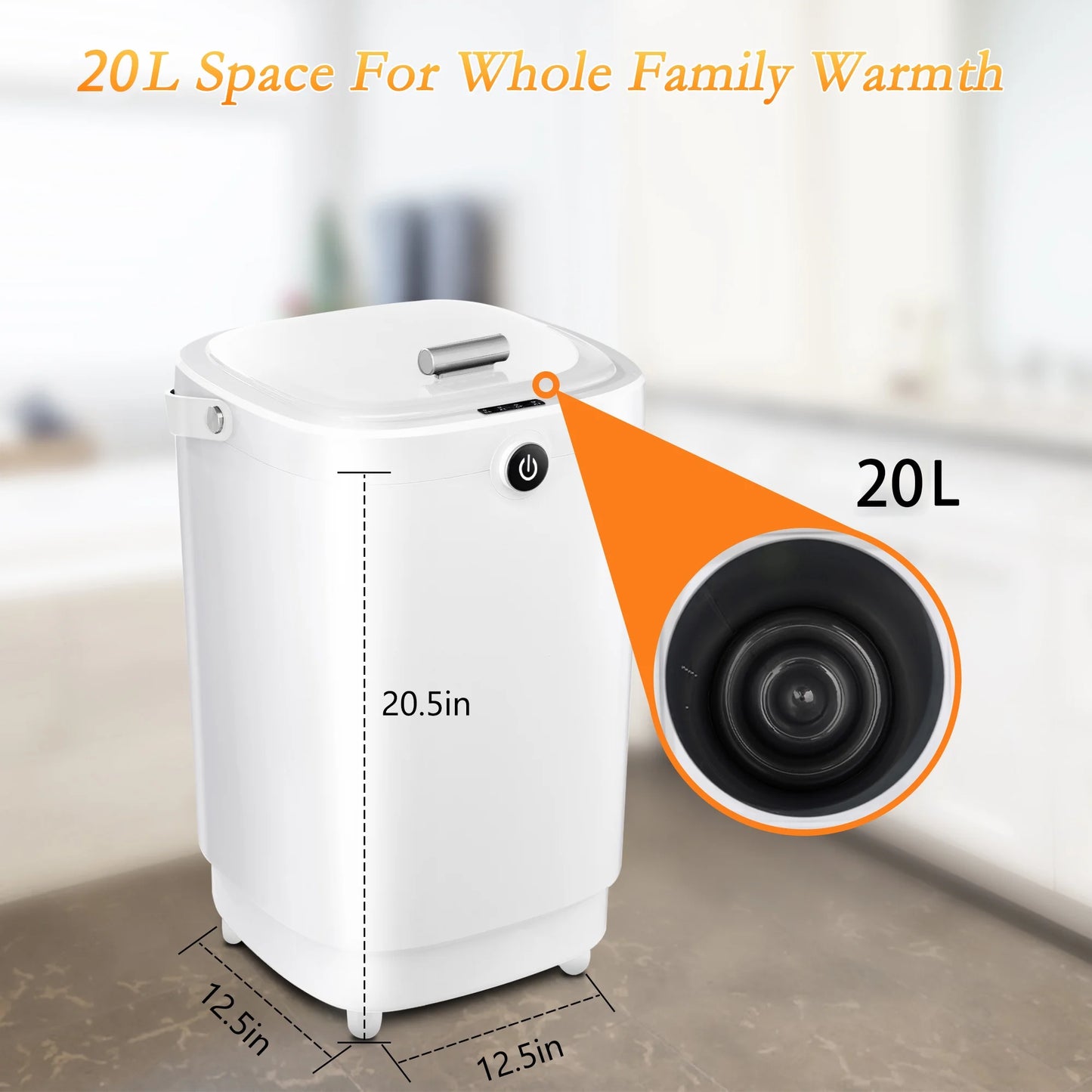 Largecare Towel Warmers for Bathroom 20L Towel Warmers Buckets Spa With 15/30/45/60 Timing Luxury Large Warmer Fits Up to Two Oversized Towels, Bathrobe, Towel, Blanket White